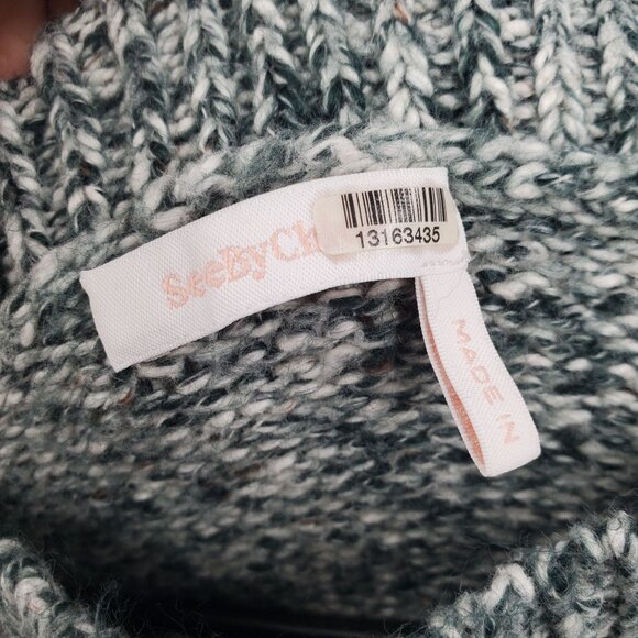See by Chloé Marled Stripe Wool Blend Sweater Top Women Size XS Knit Boat Neck - Picture 5 of 12